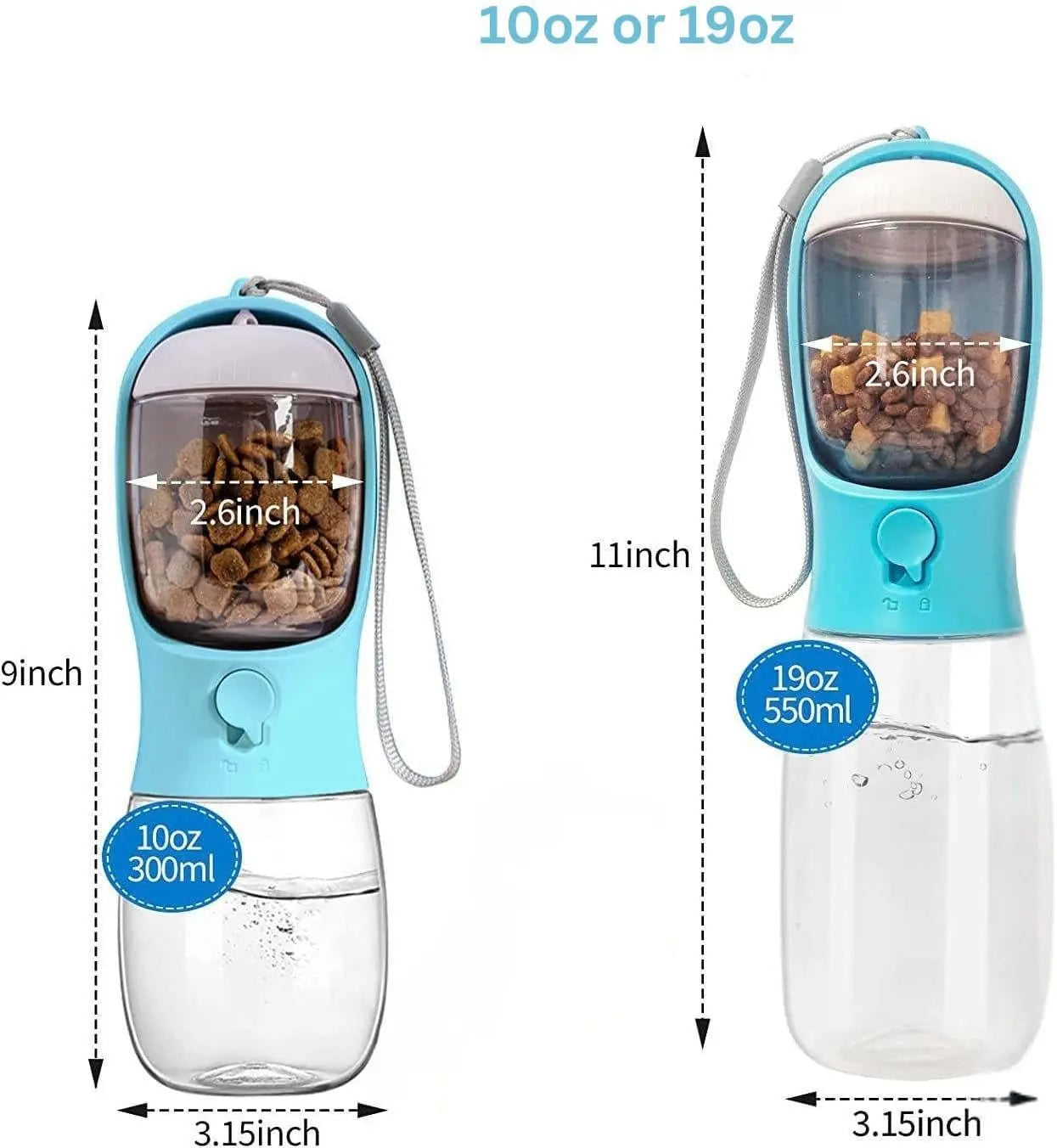 Water Bottle for Walking, Portable Pet Water Dispenser, Leak-Proof Travel Bottle for Dogs and Cats 19 Oz By